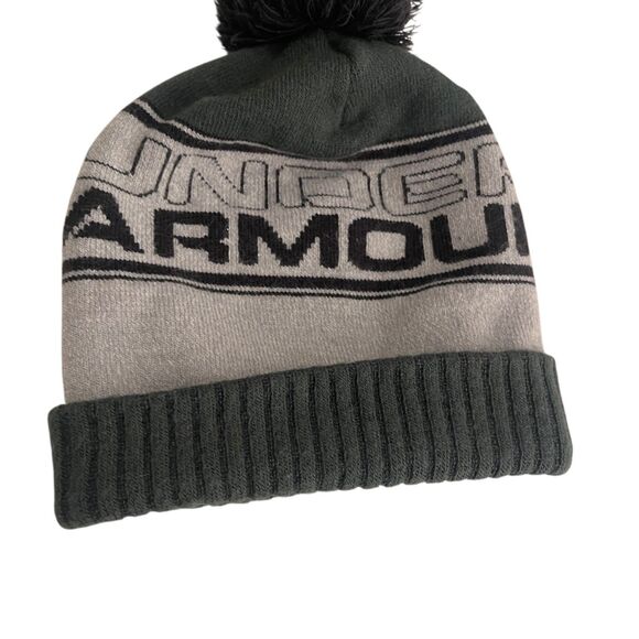 Under Armour Beanie Winter Hat Gray Black Men's OSFA - Picture 3 of 6